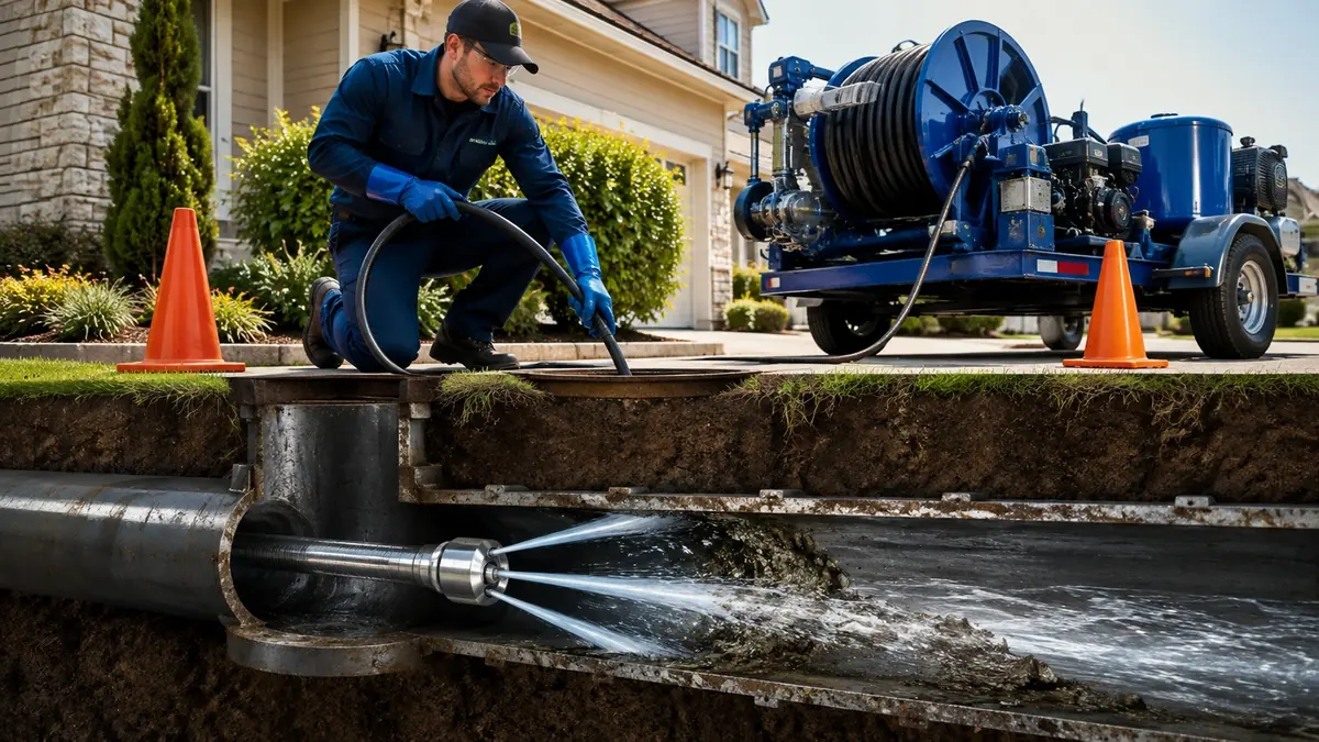 Main Sewer Line Hydro Jet Cleaning in Shaver Lake